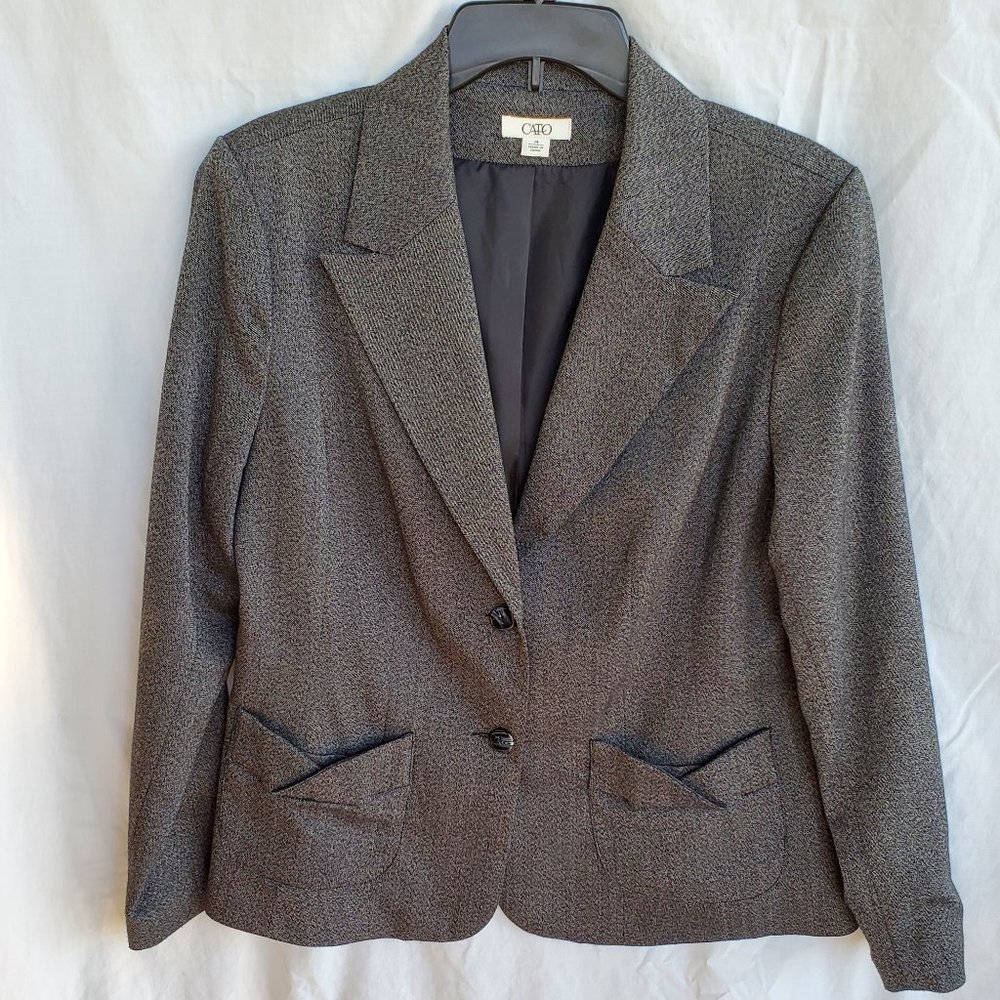 Charcoal 2 Button Blazer Sz 14 w/Pockets CATO